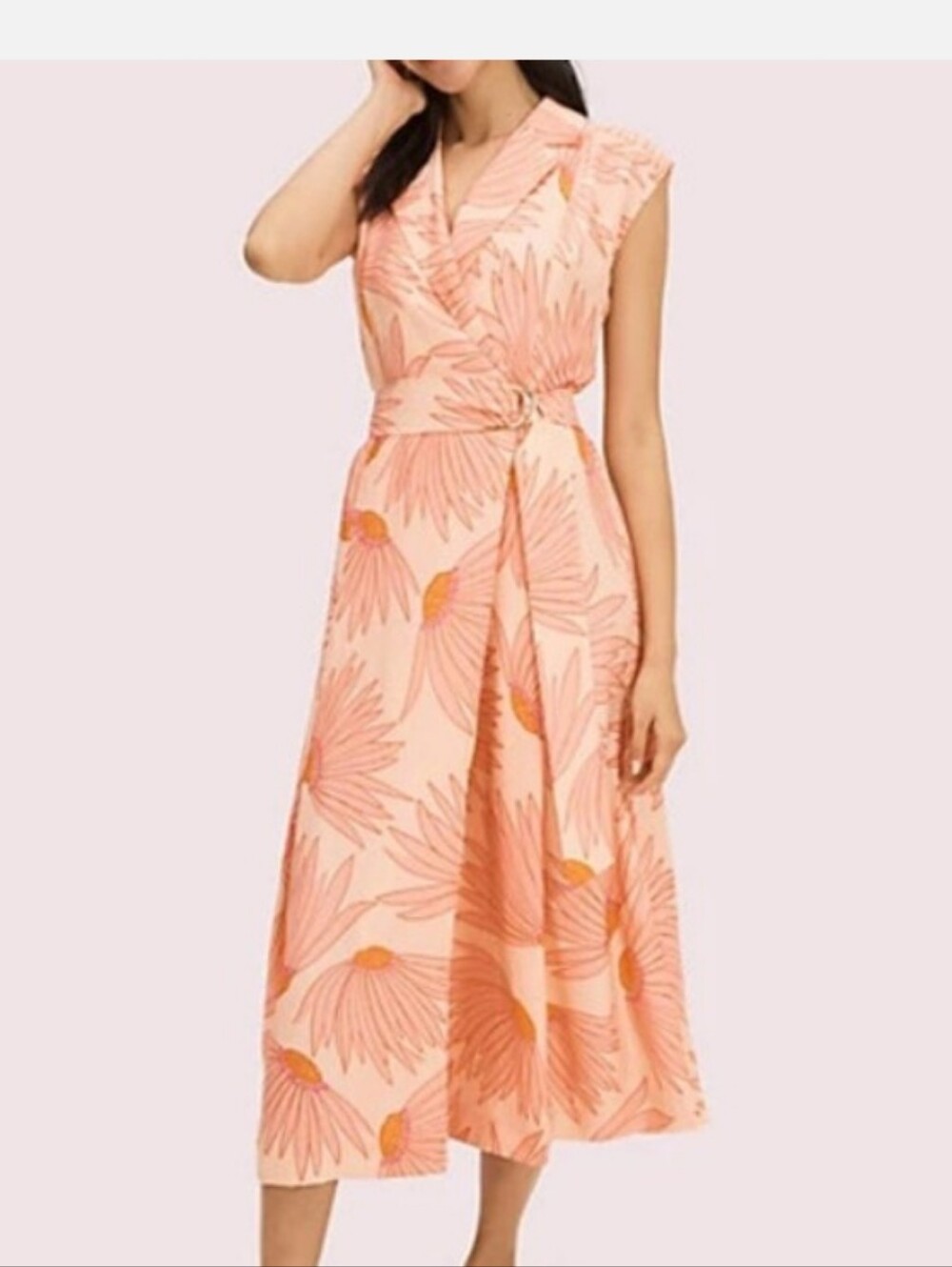 Kate Spade Falling Flowers Silk Blend Floral Wrap Maxi Dress Size 4 MSRP $495